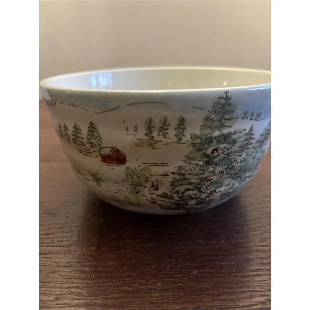 Maxcera‎ Snowville Christmas Farmhouse Candy Bowl Serving Bowl 6